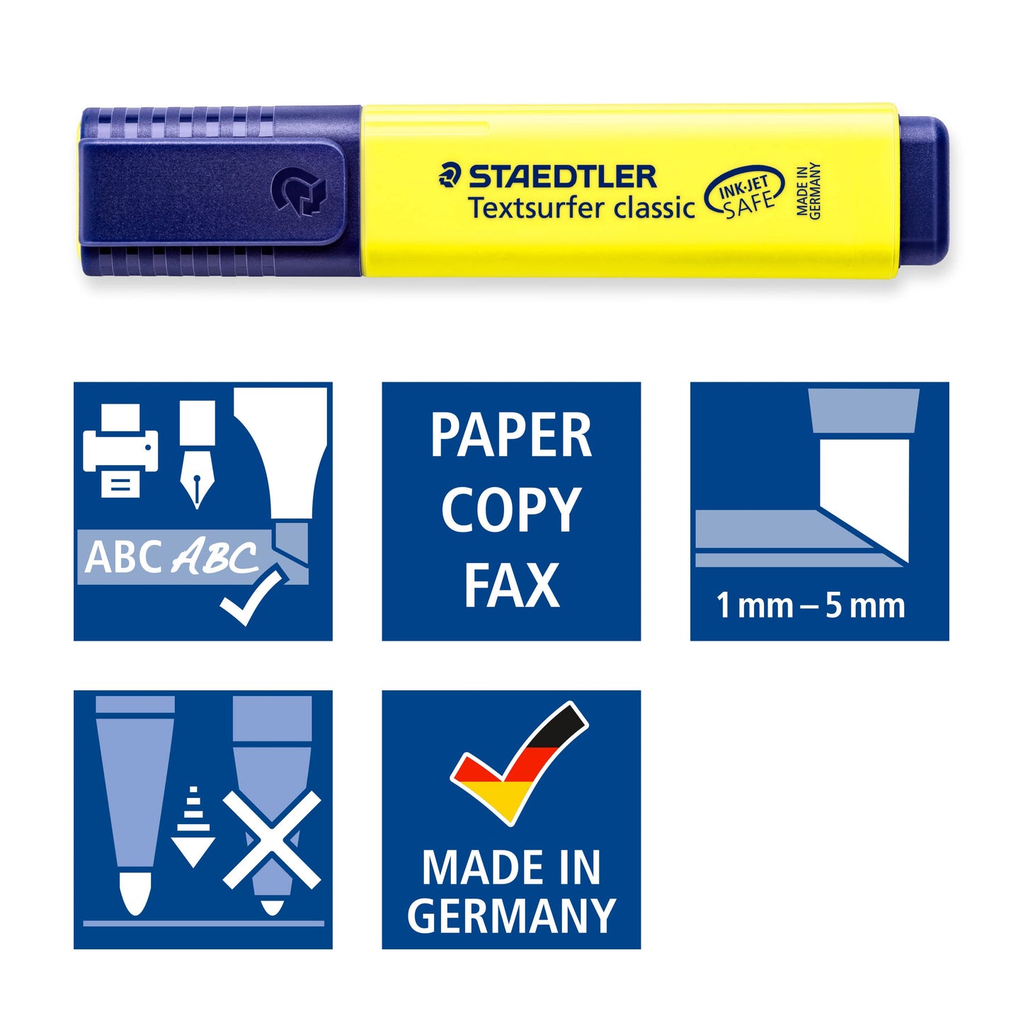 STAEDTLER 364 C4 Textsurfer Classic Highlighter - Assorted Colours (Card Pack of 4)