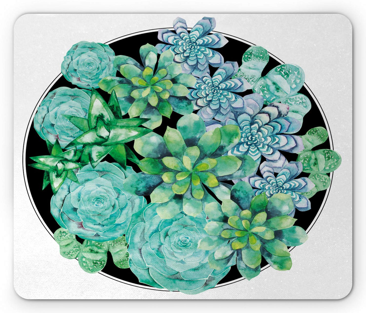 Lunarable Succulent Mouse Pad, Different Succulent Plants Corsage Design Exotic Flora Agave