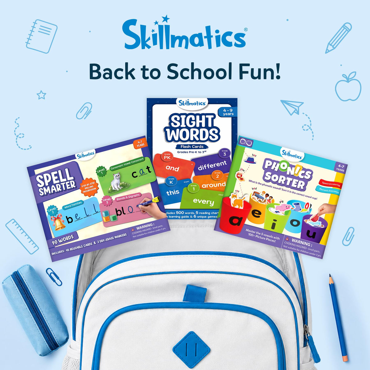 Skillmatics Flash Cards – Sight Words, Vocabulary & Spelling Learning Game