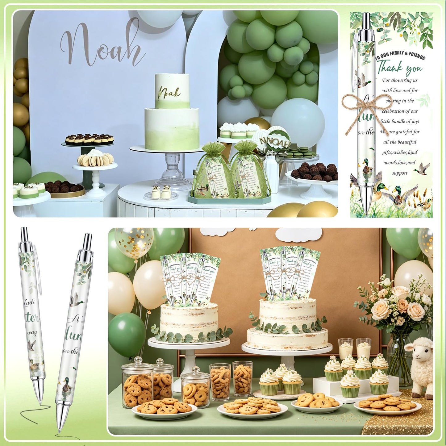EYNDYN 145 Pieces Mallard Duck Baby Shower Gifts for Guest Duck Hunting Ballpoint Pens and