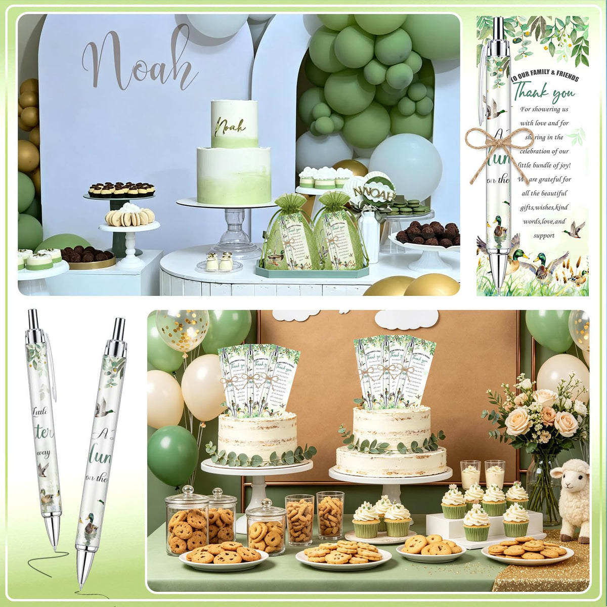 EYNDYN 145 Pieces Mallard Duck Baby Shower Gifts for Guest Duck Hunting Ballpoint Pens and