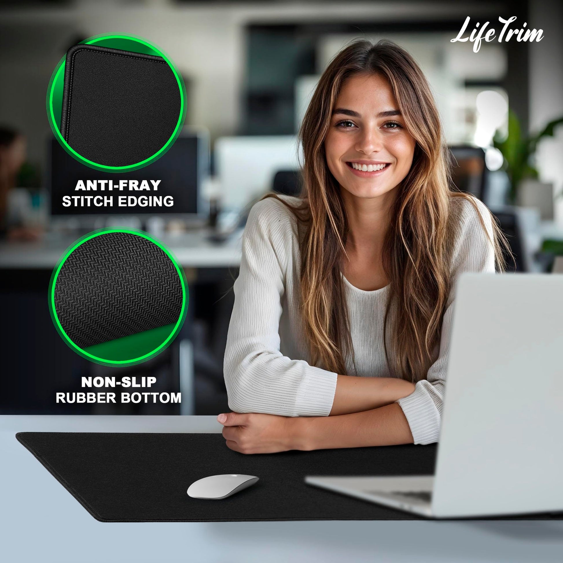 LifeTrim 36” x 13” Extra Large Mouse Pad Gaming Extended Keyboard Mat Full Desk Cover Oversized