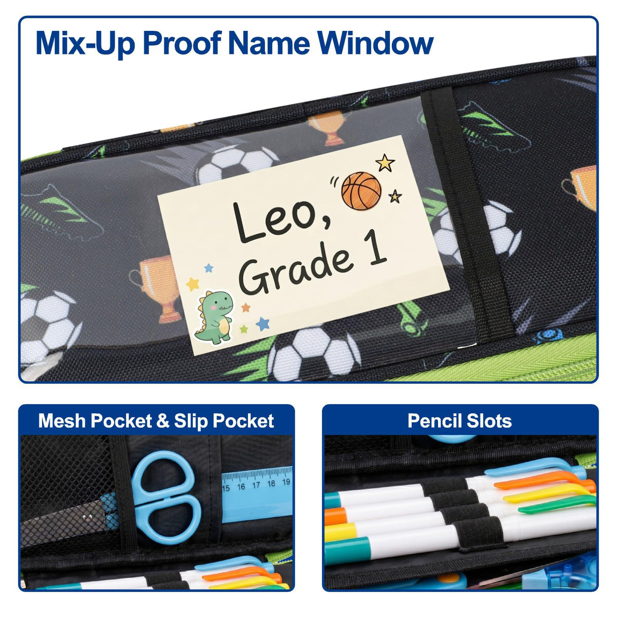 Bagseri Pencil Case for Boys - Expandable Cute Kids Pencil Case