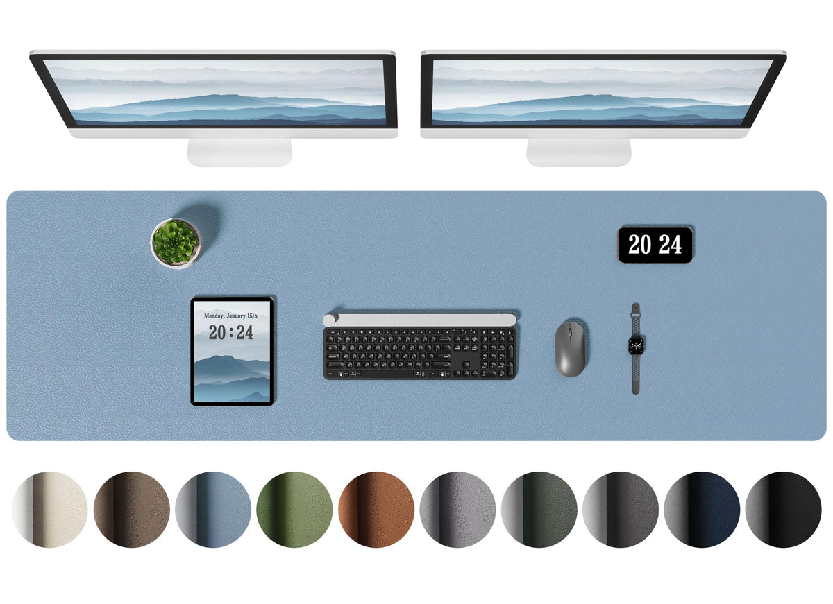 Aothia Leather Desk Pad Protector, Office Desk Mat, Large Mouse Pad, Laptop Desk Pad, Non-Slip PU
