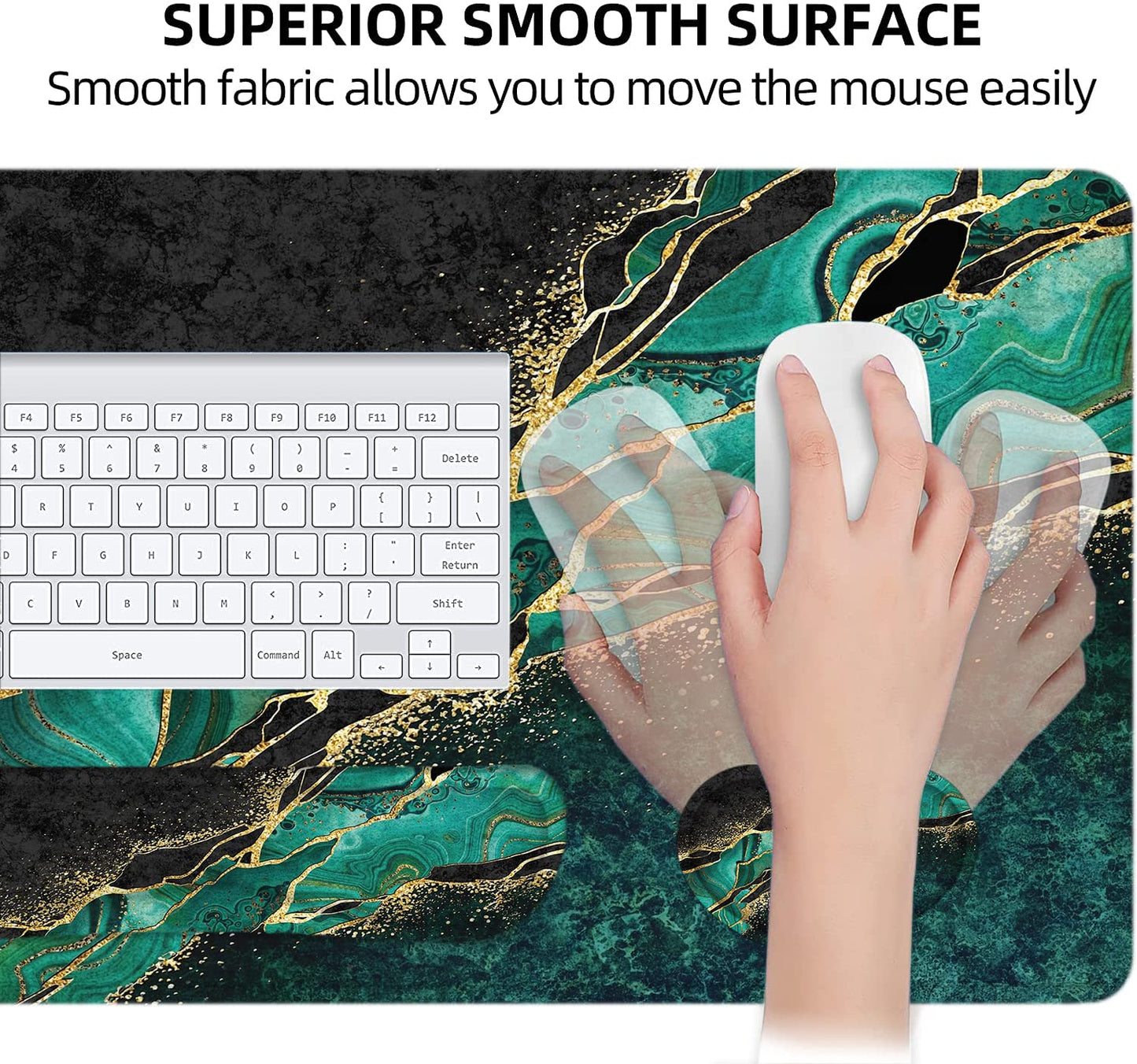 Large Mouse Pad with Wrist Rest, 4-in-1 Wrist Rest for Keyboard and Mouse