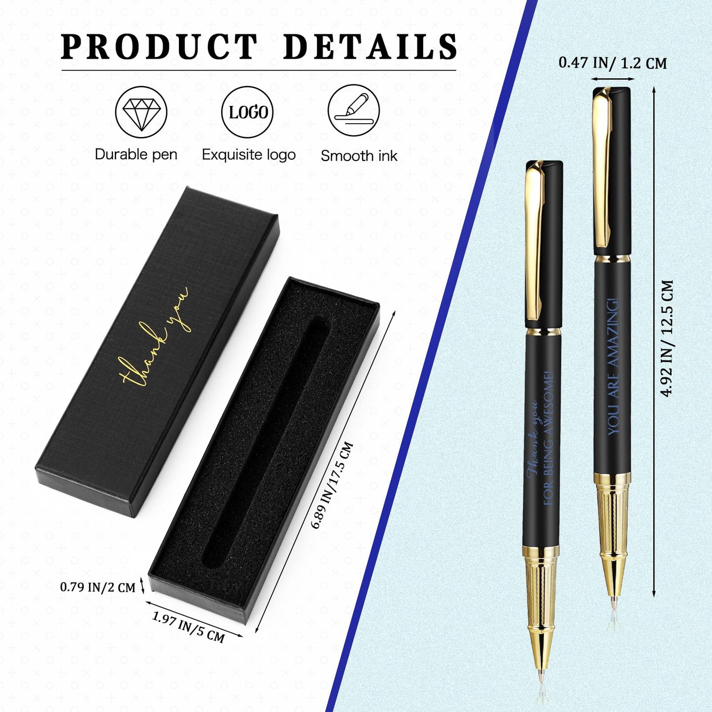 PerKoop 20 Sets Thank You Gifts Bulk Inspirational Ballpoint Pen with Box