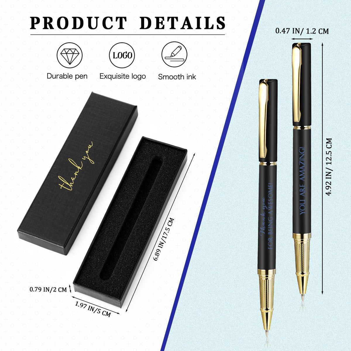 PerKoop 20 Sets Thank You Gifts Bulk Inspirational Ballpoint Pen with Box