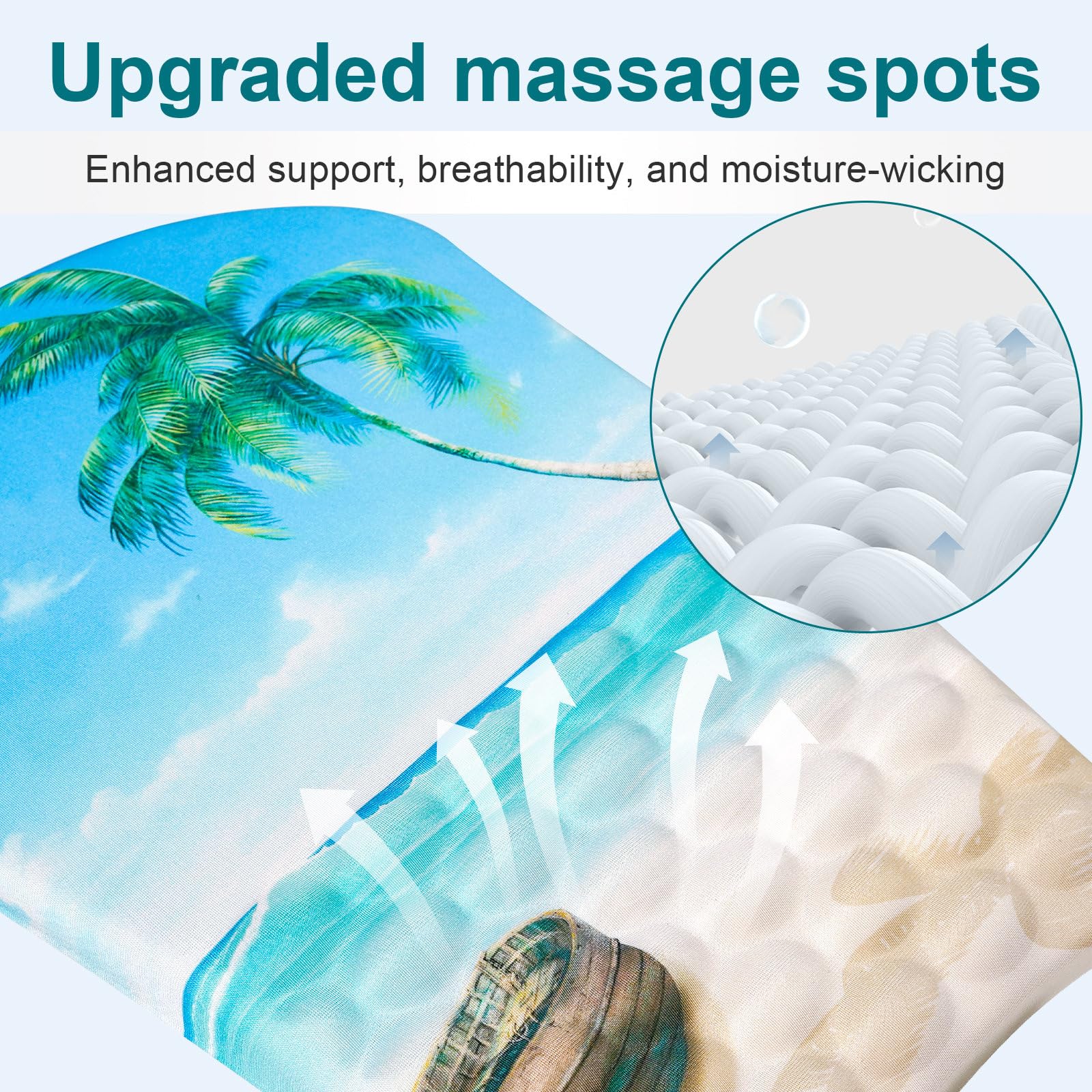 Ergonomic Wrist Mouse Pad with Massage Design, Wrist Rest Pain Relief Mousepad with Memory Foam