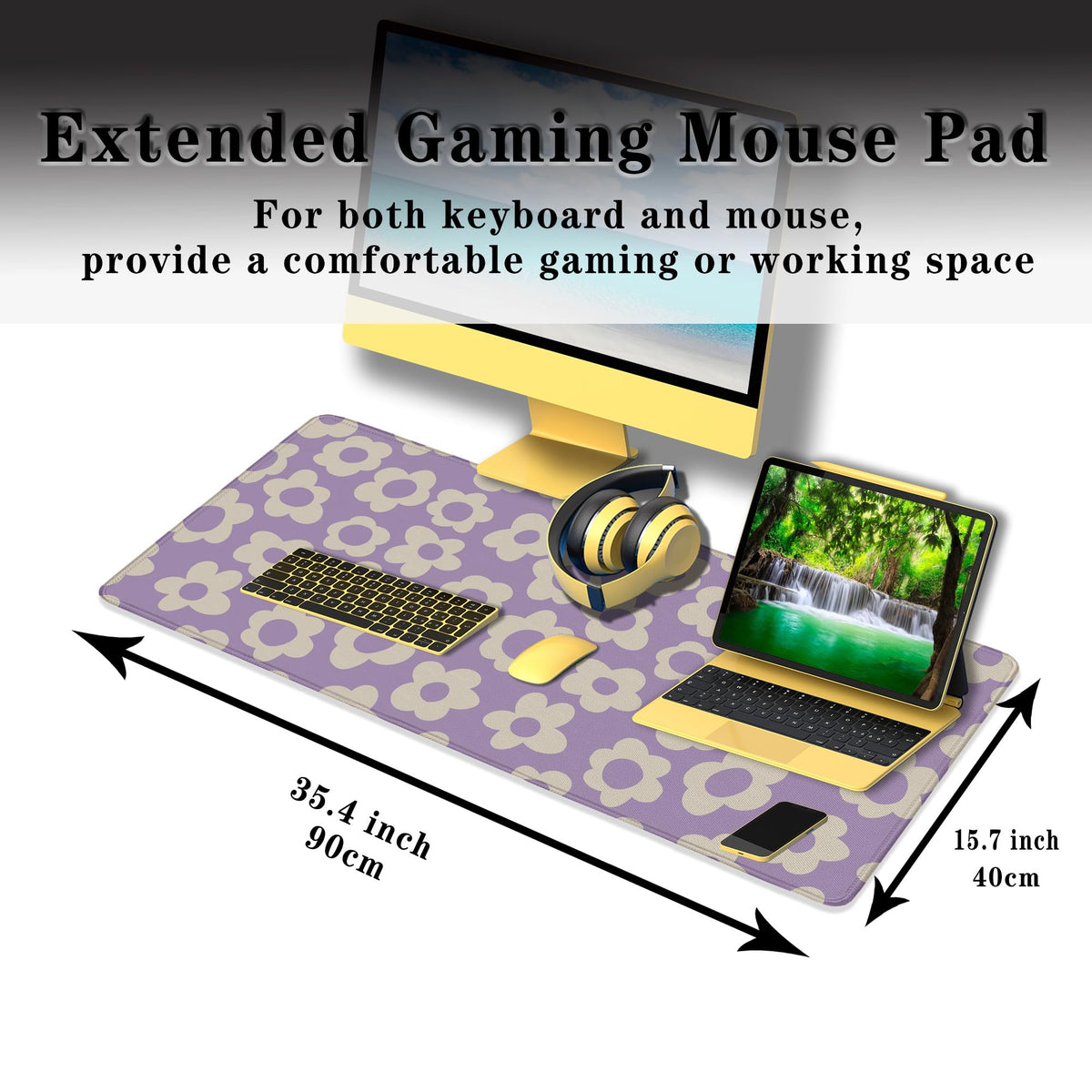 Samgula Gaming Mousepad Purple Girl Boss Office Decor Desktop Mats Desk Stuff for Woman Large Mouse