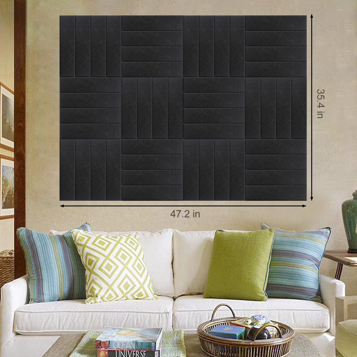 Large Cork Board Alternative 48" X 36" Bulletin Board - 12 Pack Removable Felt Wall Tiles, Cork