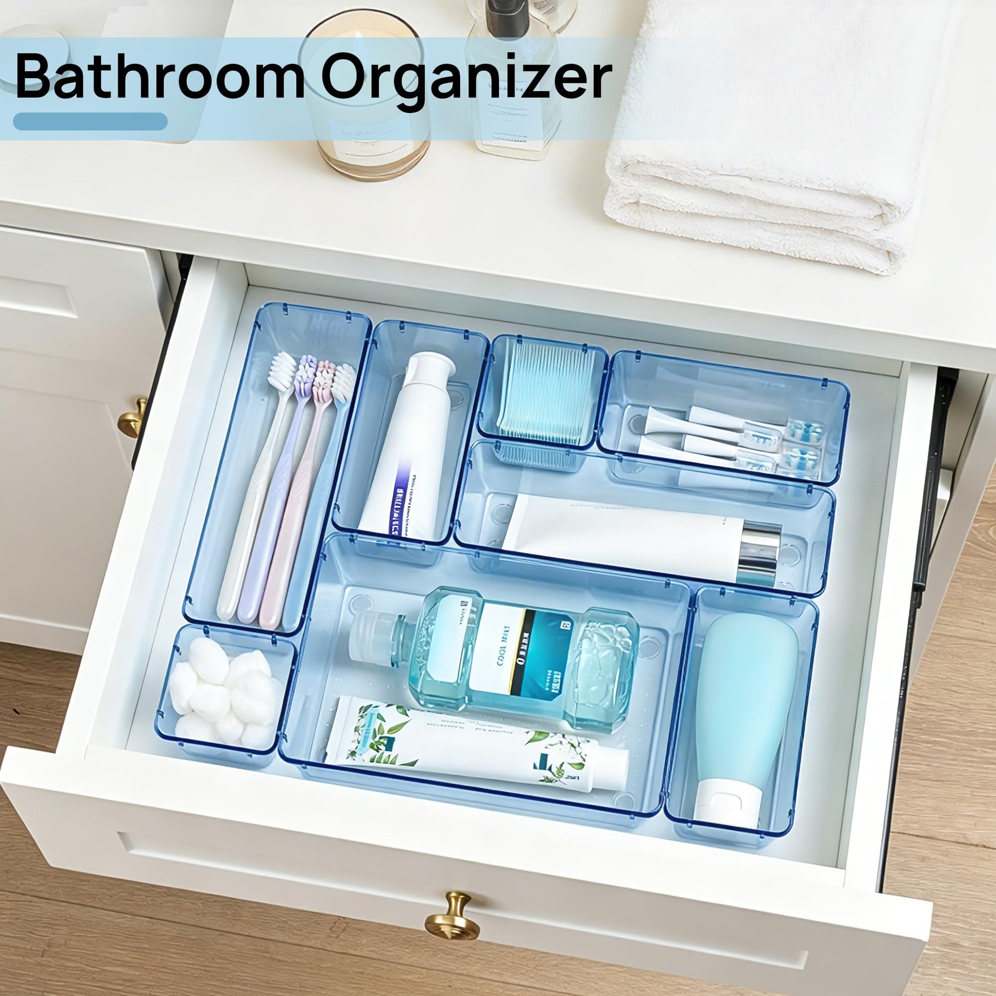 Vtopmart 25 Pack Plastic Drawer Organizers with Non-slip Rubber Pads