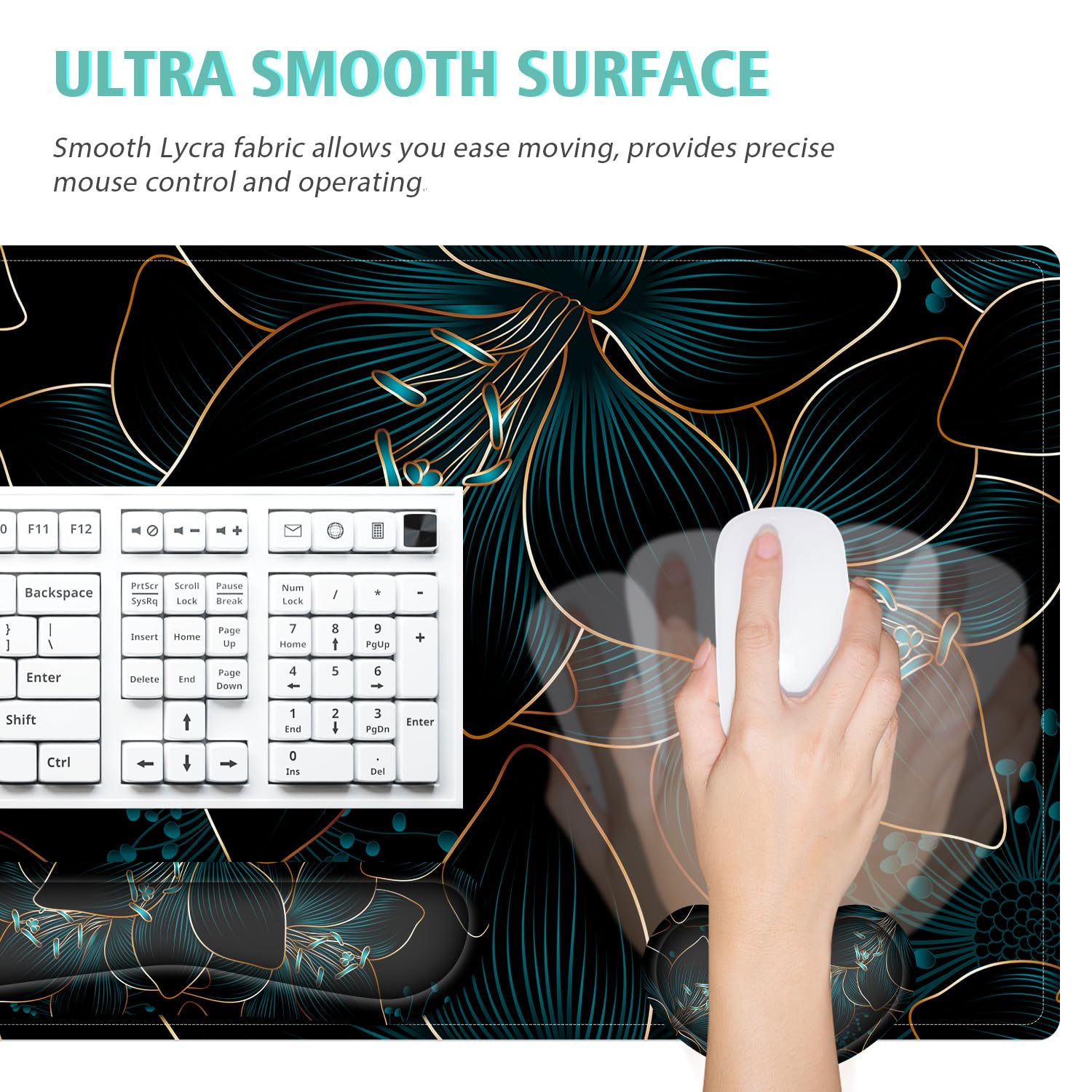 Keyboard Mouse Pad Set,Large Gaming Mouse Pad+Keyboard Wrist Rest+Wrist Rest+Coaster,Computer Desk