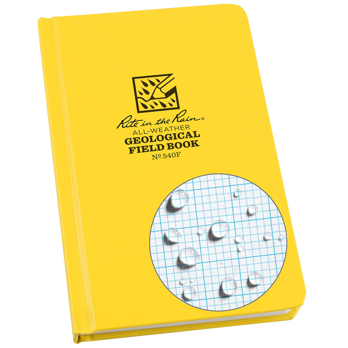 Rite in the Rain Weatherproof Hard Cover Notebook, 4.75" x 7.5", Yellow Cover, Geological Pattern