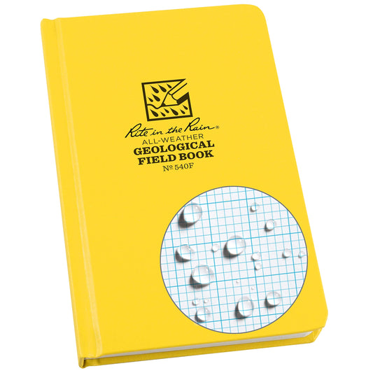 Rite in the Rain Weatherproof Hard Cover Notebook, 4.75" x 7.5", Yellow Cover, Geological Pattern