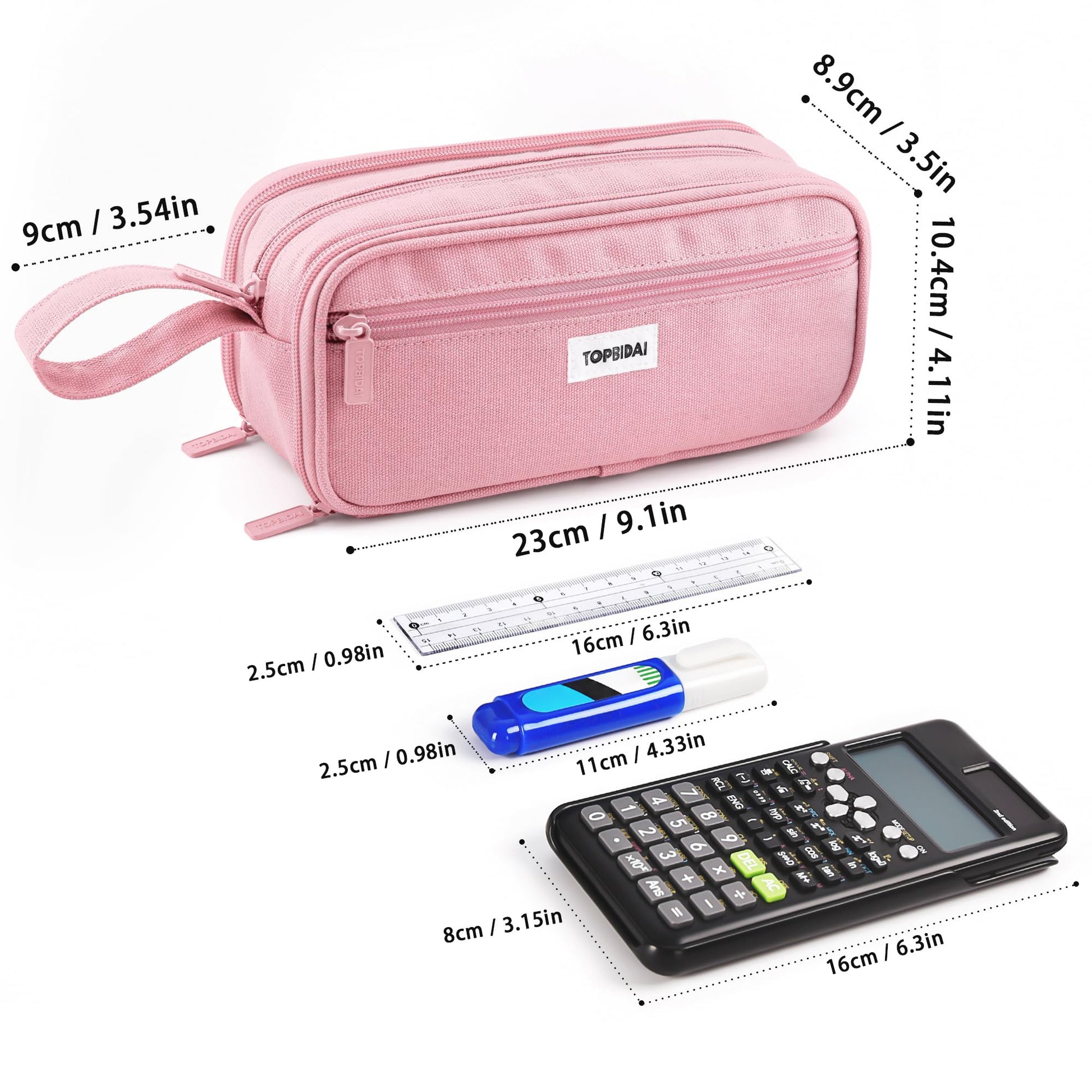 TOPBIDAI Large Pencil Case Pouch for Girls Boy Women Men Adults