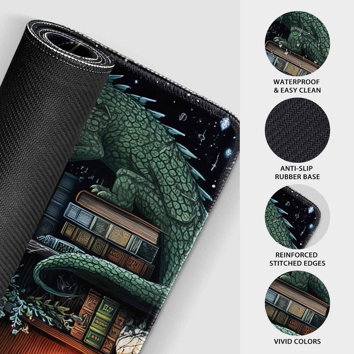 Mcapirivo Mystical Gothic Library Large Gaming Mouse Pad Desk Mat 31.5x15.7