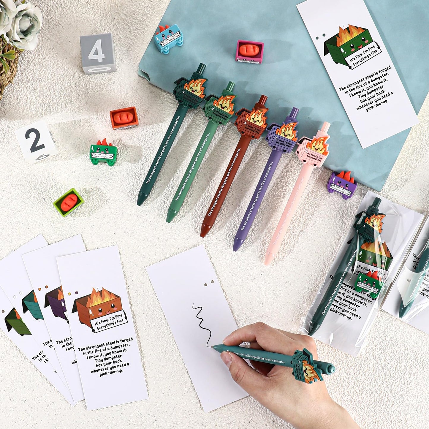 Sayglossy 24 Set Dumpster Desk Accessories Employee Gifts Bulk,Morandi