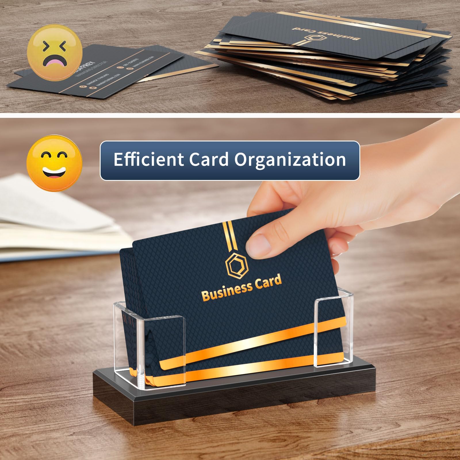 NIUBEE 8 Pack Acrylic Business Card Holder Display Stand Organizer for Desk