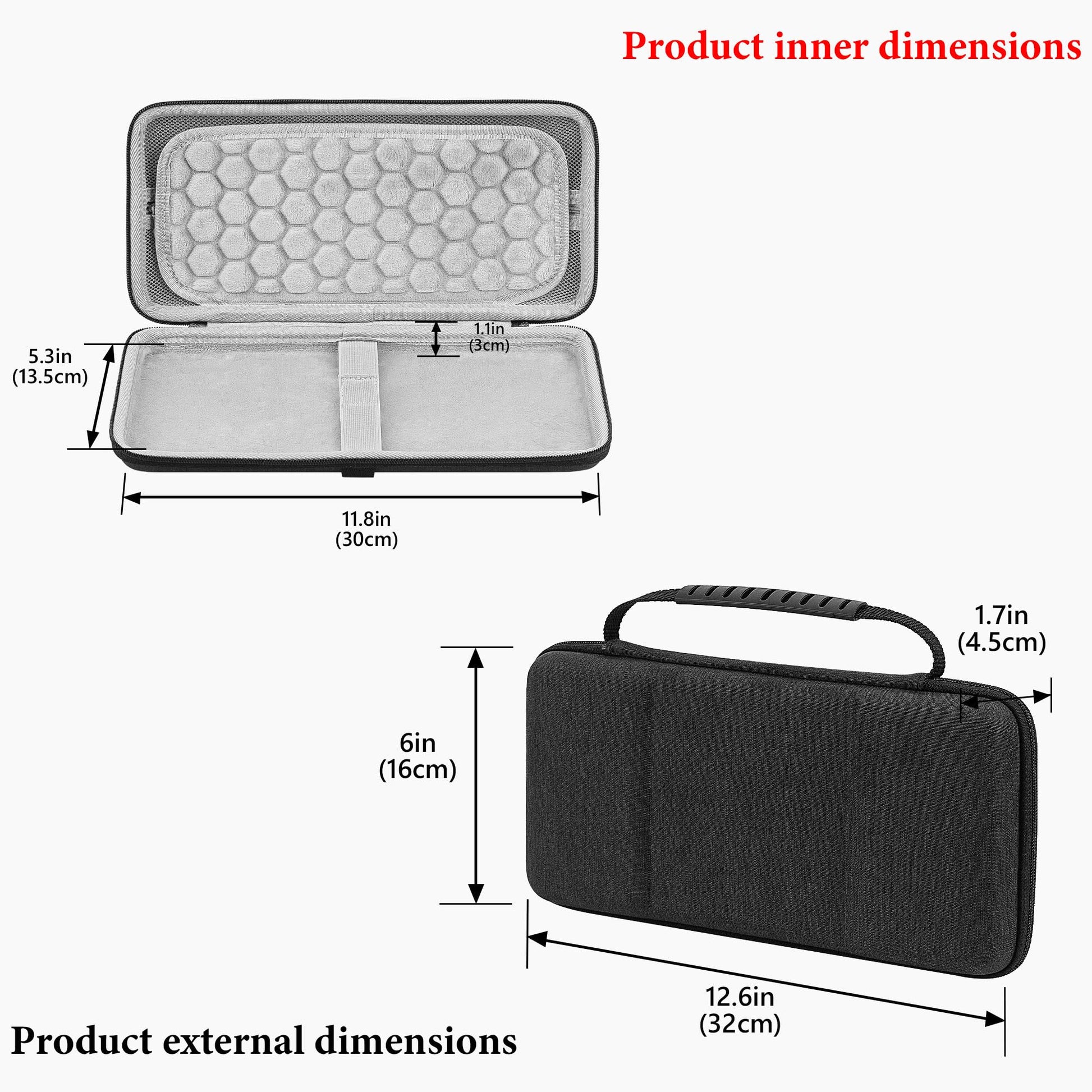 GEEKRIA Keyboard Travel Carry Case Compatible with Logitech MX Keys Mini, EVA Hard Shell Bag (Dark