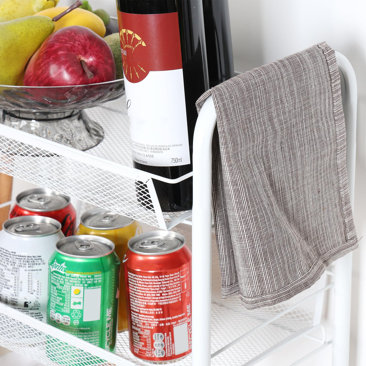 sxvbdway Fruit Vegetable Basket Storage Cart 5 Tier Stackable Metal Mesh Storage Basket with 360