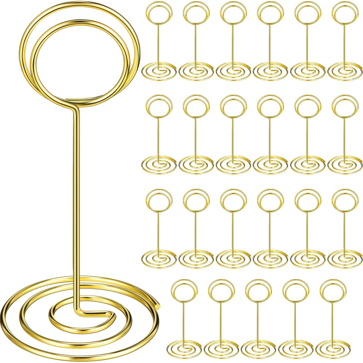 TecUnite 48 pcs 3.35 Inch Picture Clips Table Place Photos Card Holder Gold