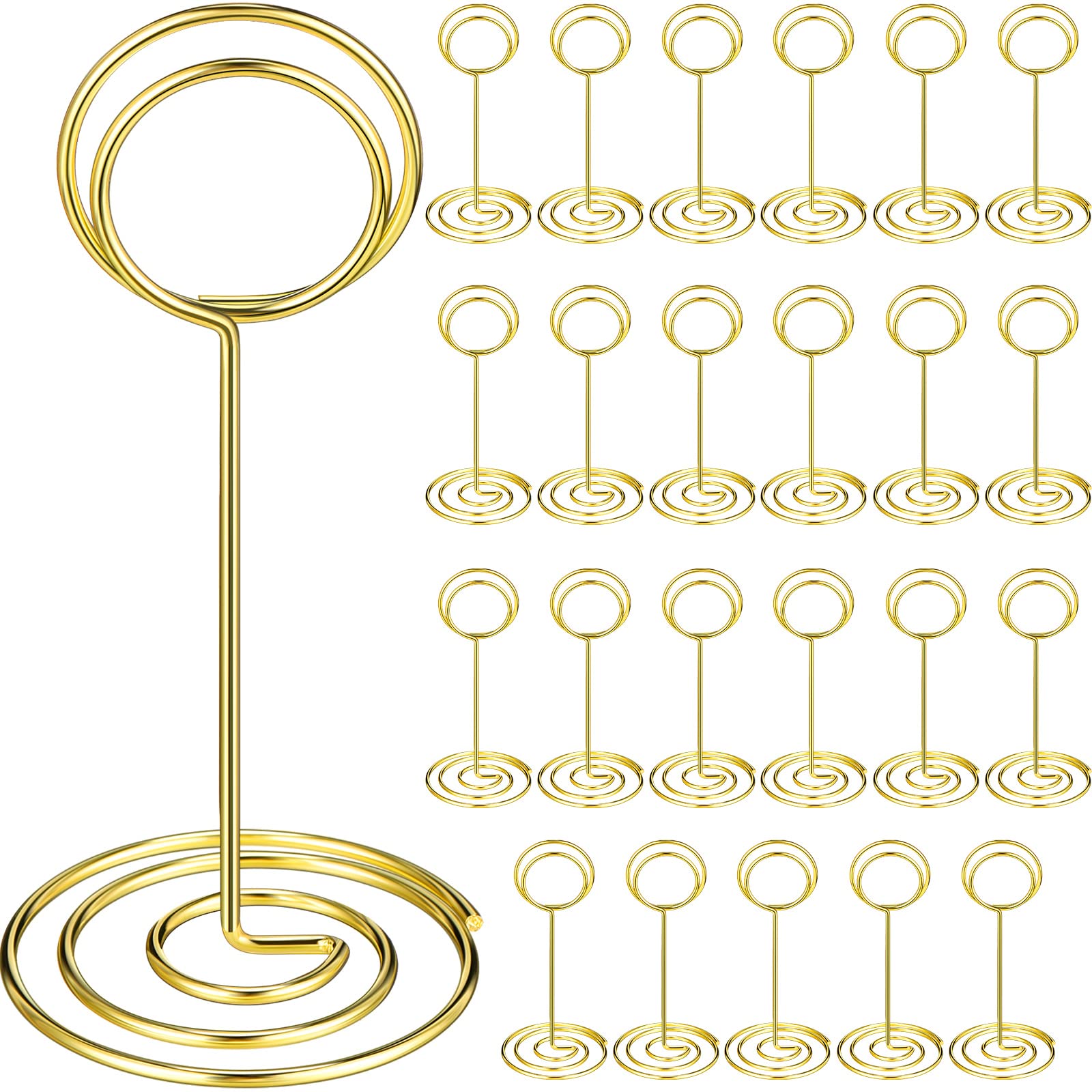 TecUnite 48 pcs 3.35 Inch Picture Clips Table Place Photos Card Holder Gold
