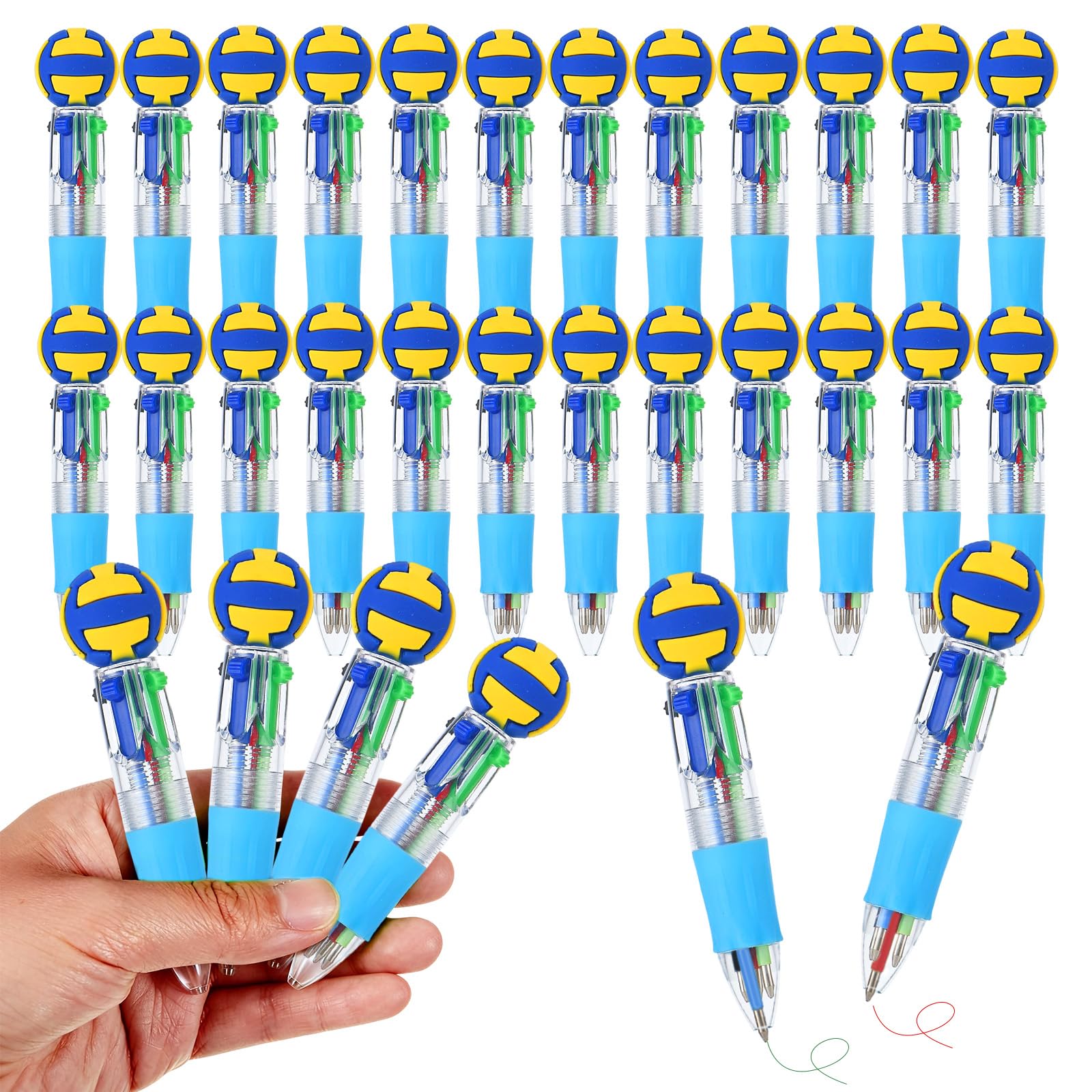 Zhirlyn Volleyball Party Favors Volleyball Pens Mini Multicolor Pen in One Cute Fun 4-in-1 Pens