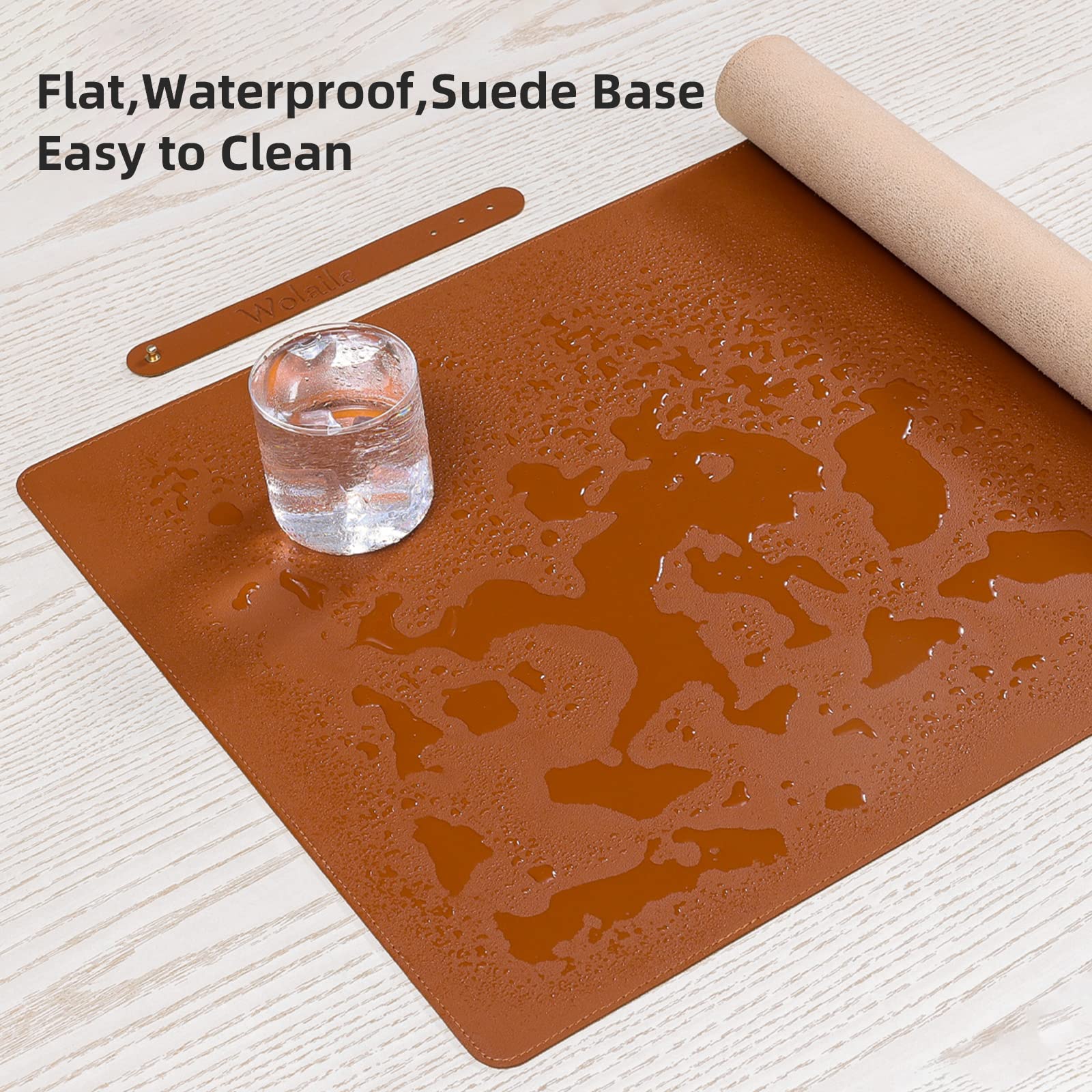 Desk Pad Blotter,Wolaile 36x17 in Large PU Leather Mouse Pad,Waterproof Non-Slip Writing Desktop