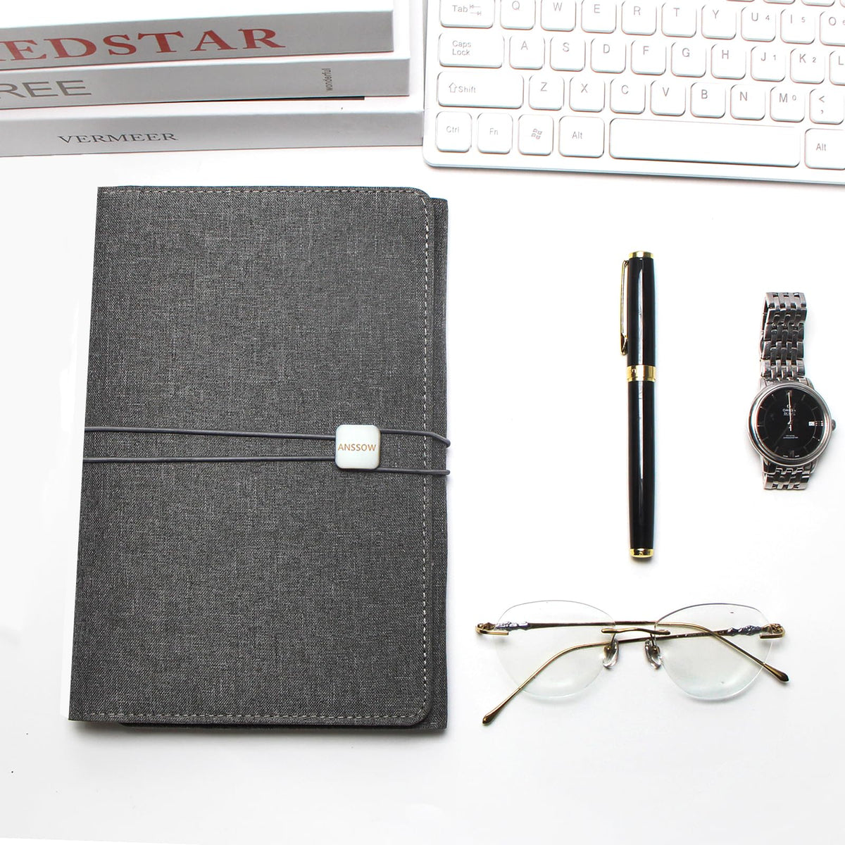 ANSSOW Folio Cover Compatible with Rocketbook Smart Notebook - Portfolio Organizer Padfolio