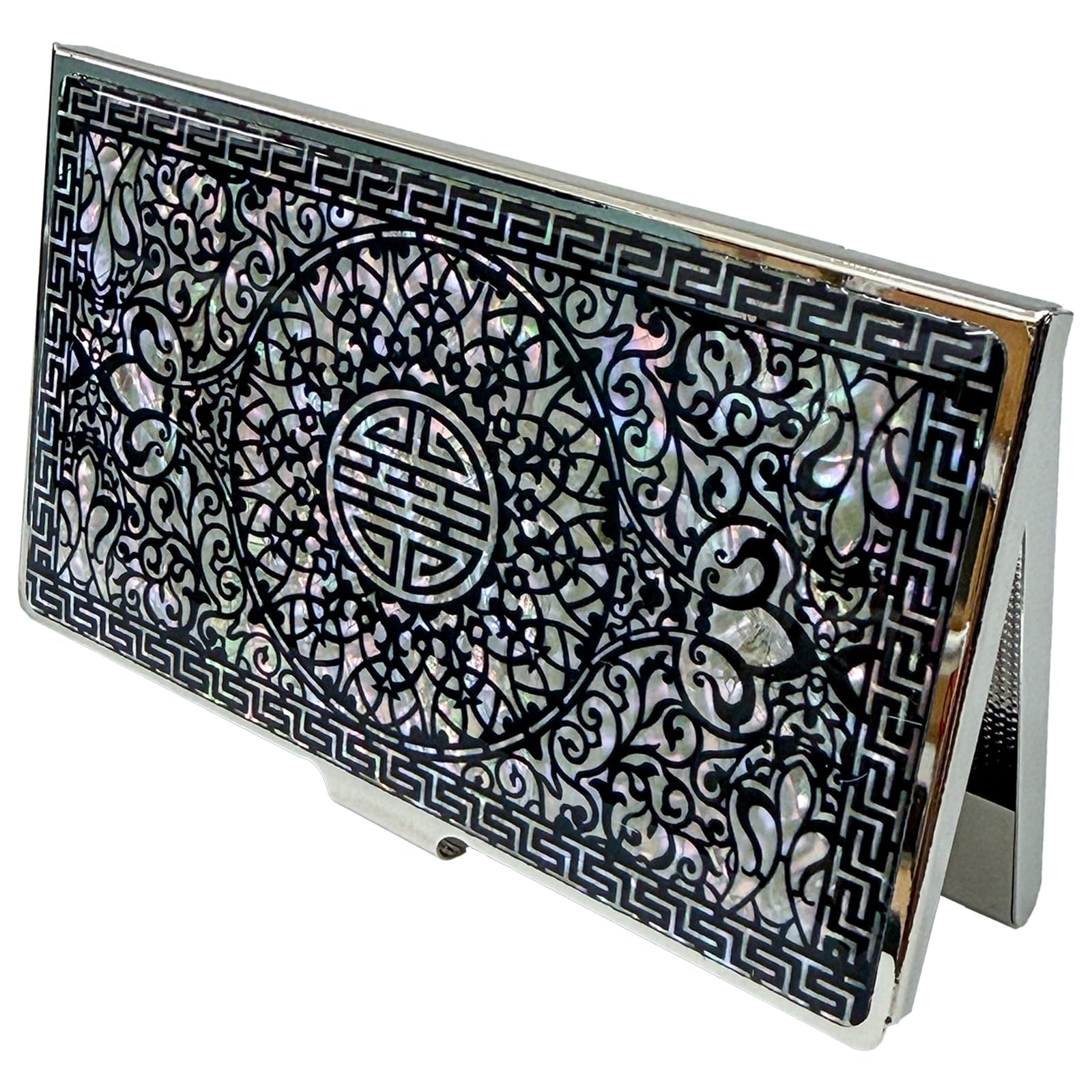 Nacreh Mother of Pearl Business Card Case Credit Id Name Holder Travel Wallet Art Painting Design