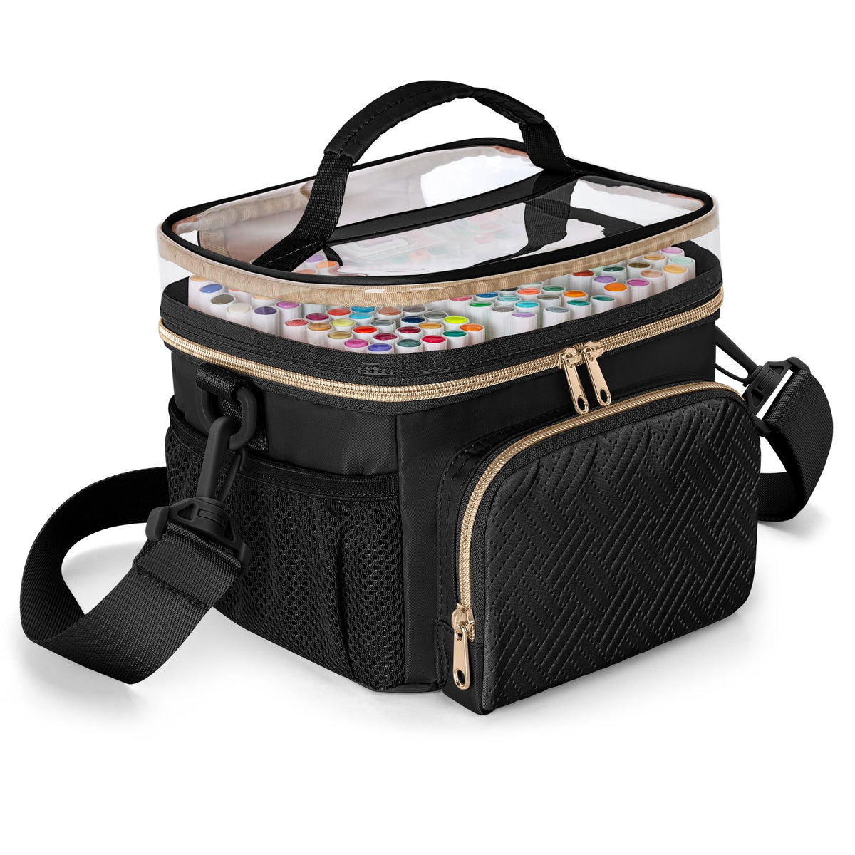 Rexmica Marker Organizer Case Storage Bag for 100 Markers, Black