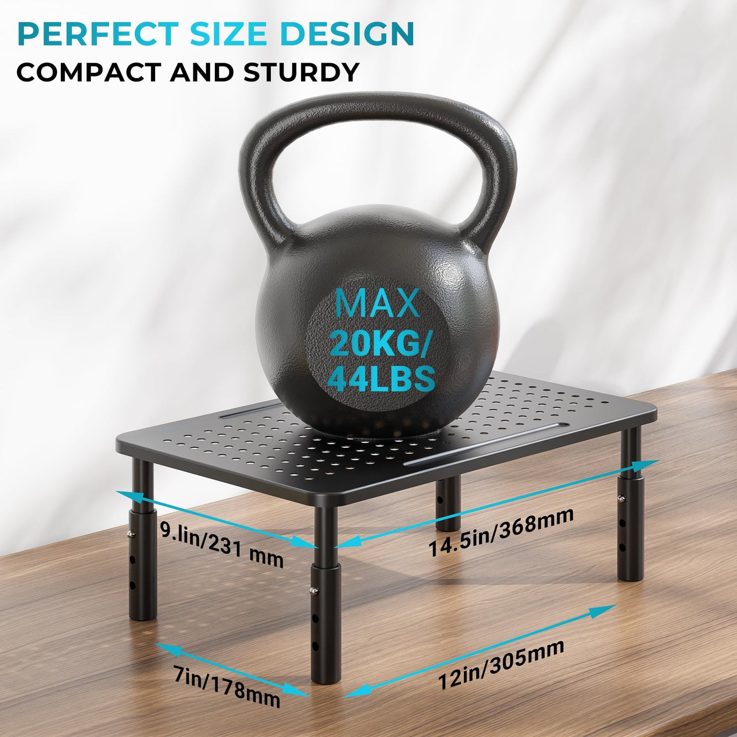 BONTEC 2 Pack Adjustable Monitor Stand Riser with Drawer, Supports 44lbs