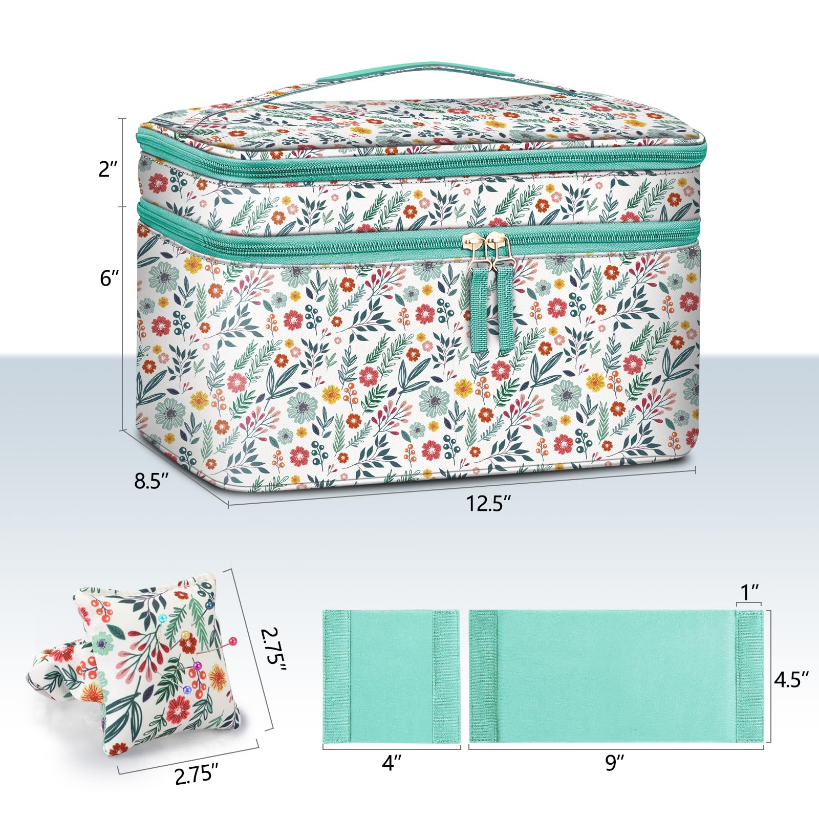 FINPAC Double-Layer Sewing Accessories Storage and Organizer Case Bag