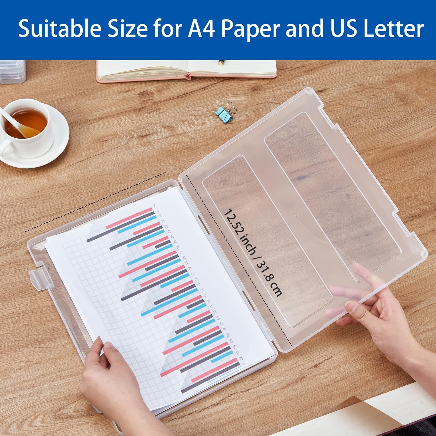 Mickiewicz 6 Pack A4 Paper Storage Box, 8.5 x 11 Project Case for US letter, Thick Scrapbook