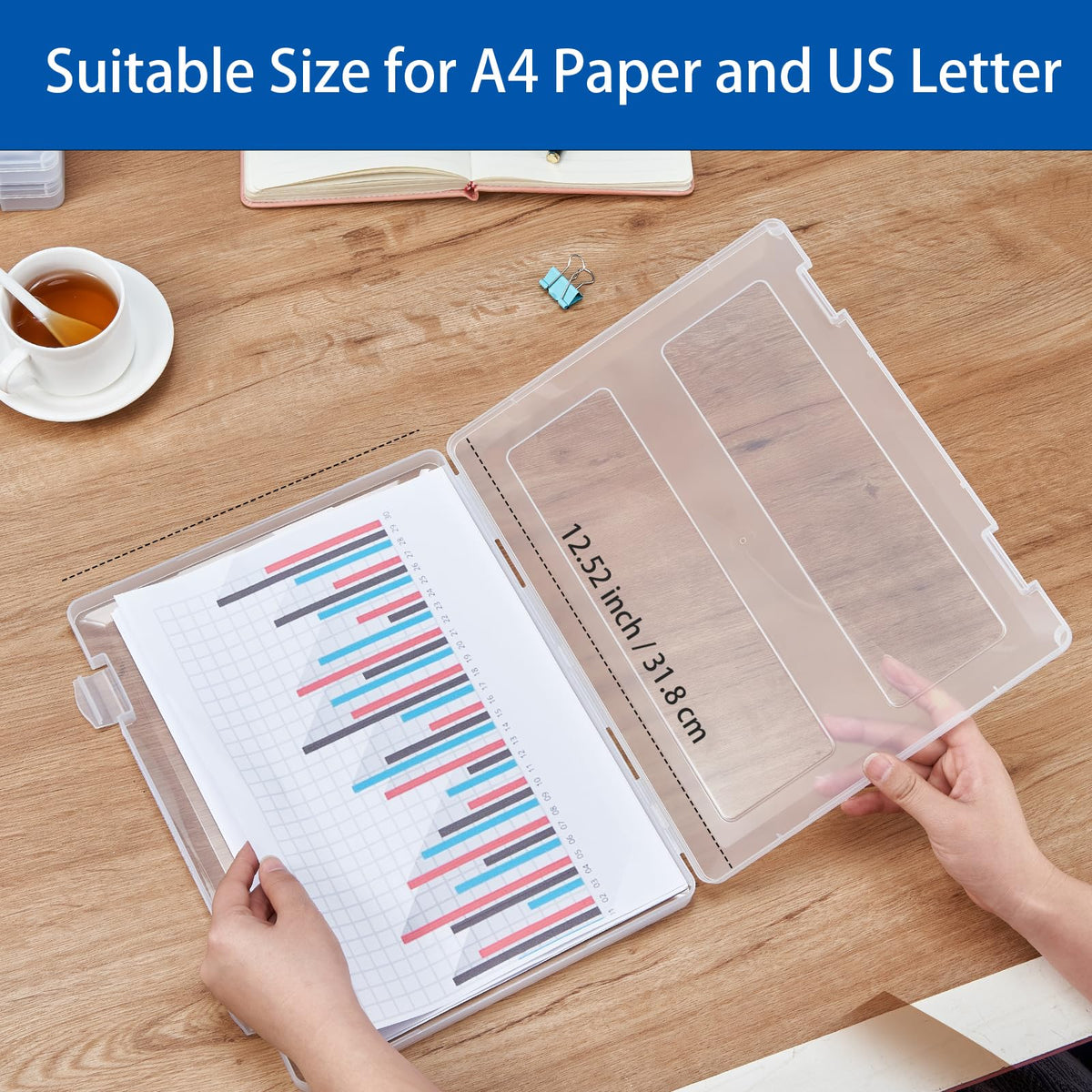 Mickiewicz 6 Pack A4 Paper Storage Box, 8.5 x 11 Project Case for US letter, Thick Scrapbook