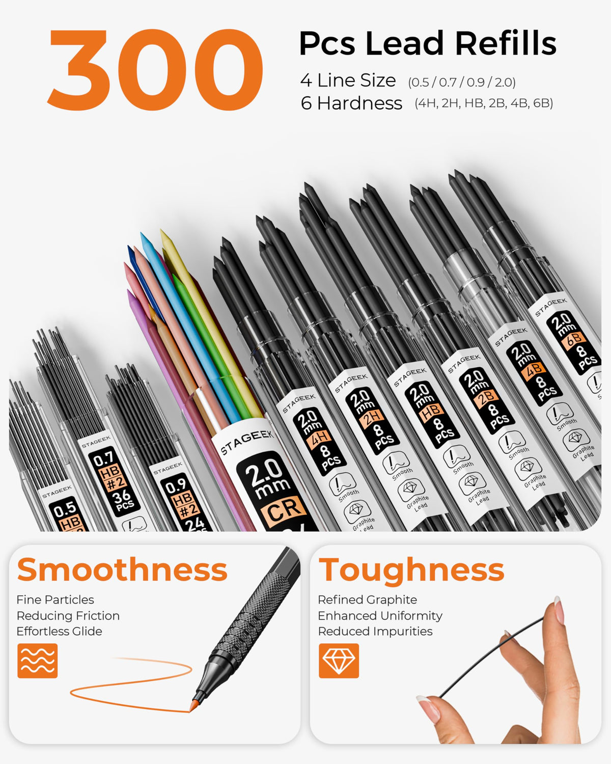 STAGEEK 30Pcs Black Metal Mechanical Pencil Set with Leather Case