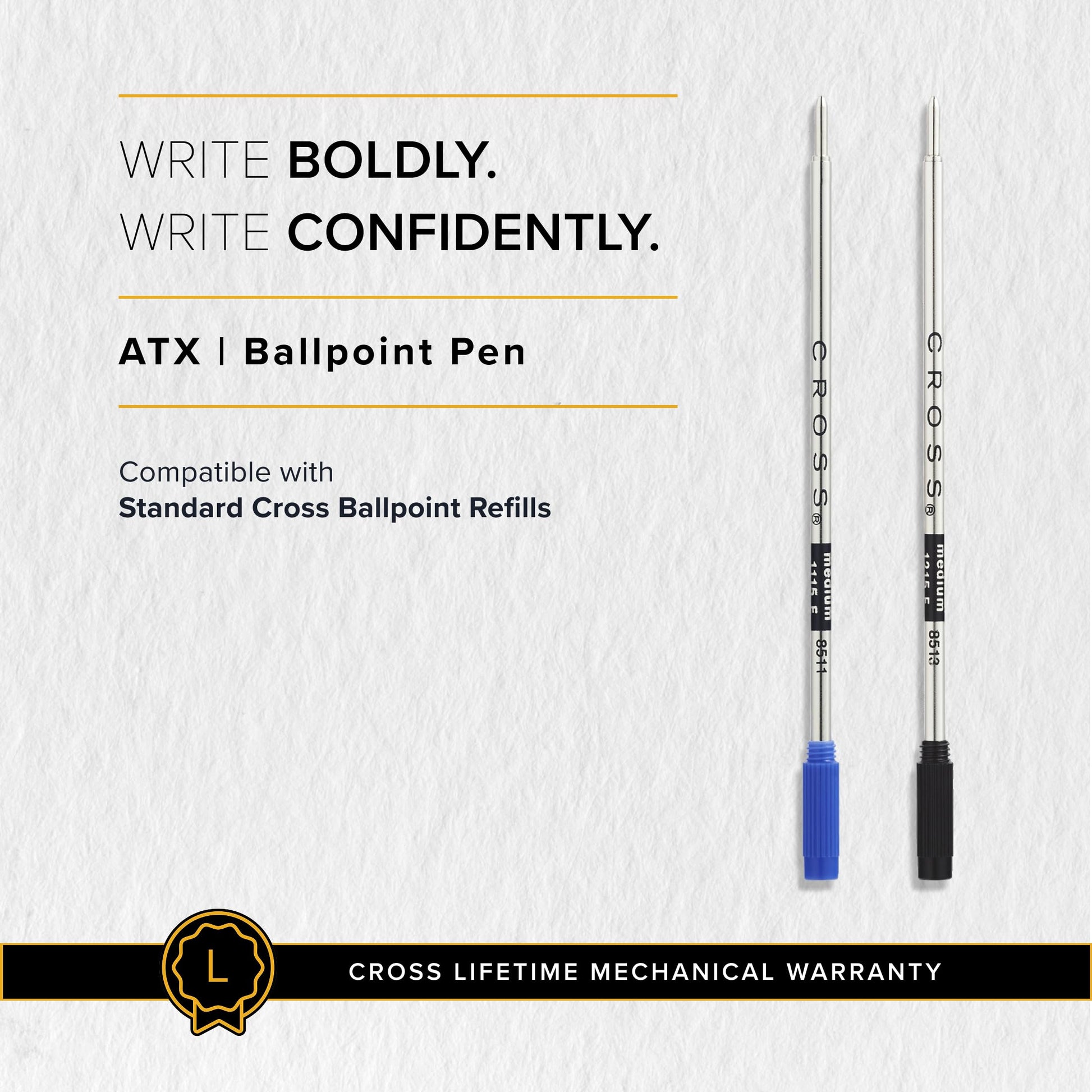 Cross ATX Brushed Black Ballpoint Pen, Medium Point, Black Ink