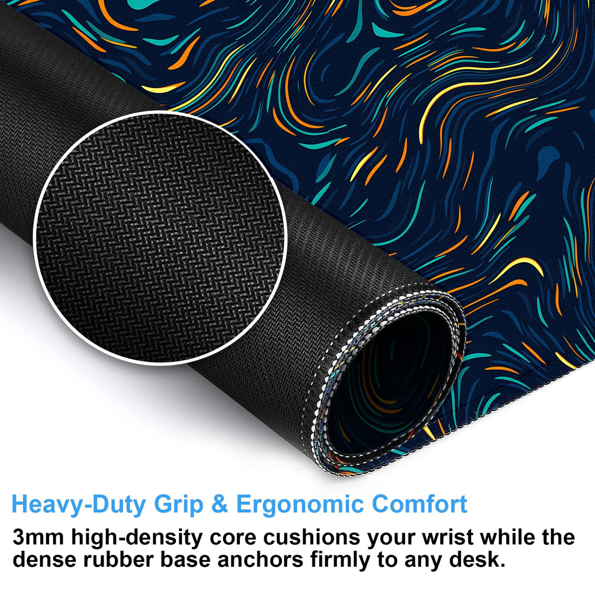 Abstract Swirl Desk Mat, XXL Large Gaming Mouse Pad