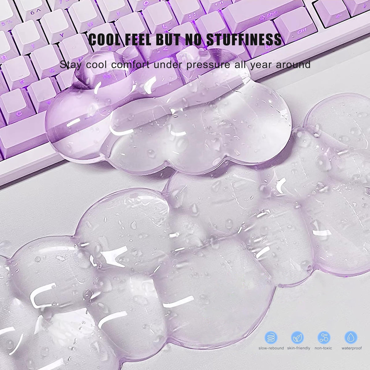 Aszqvd Mouse Pad with Wrist Rest, Soft Cloud Gel Keyboard Mouse Pad Set with Hand Wrist Support