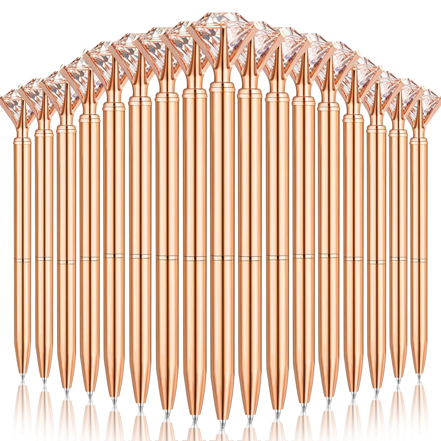 EVNEED 50 Pcs Bulk Diamond Pens with Crystal Bridal Shower Gifts Metal Bling Ballpoint Pens with