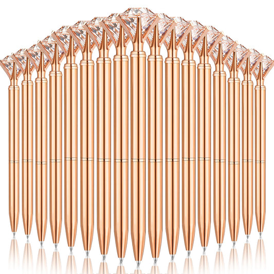 EVNEED 50 Pcs Bulk Diamond Pens with Crystal Bridal Shower Gifts Metal Bling Ballpoint Pens with
