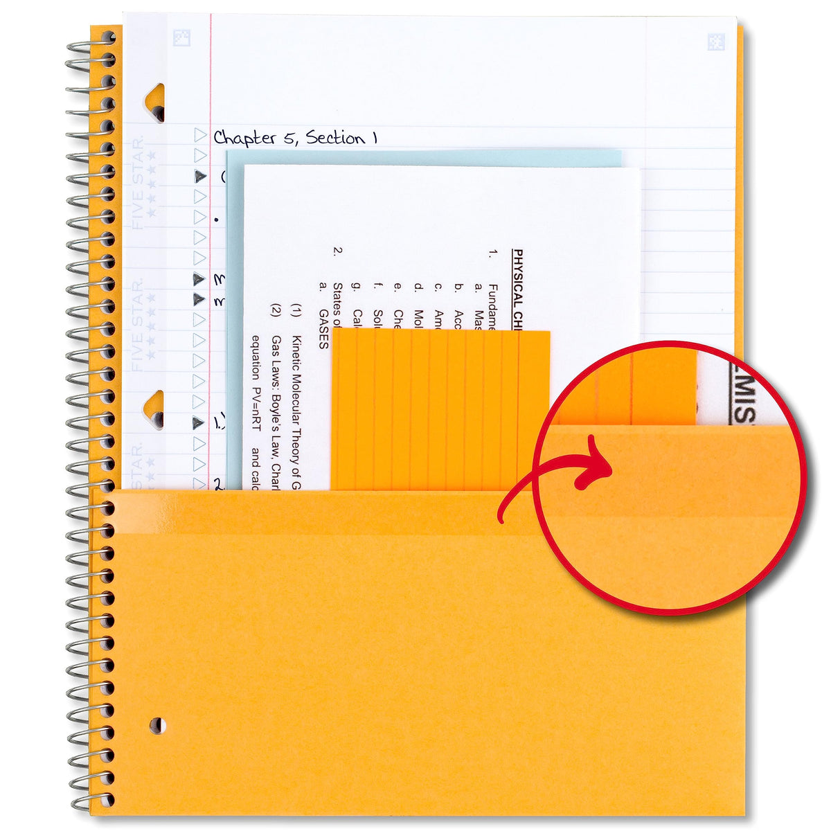 Five Star Spiral Notebooks + Study App, 3 Pack, 1-Subject, College Ruled Paper, 100 Sheets, 11" x