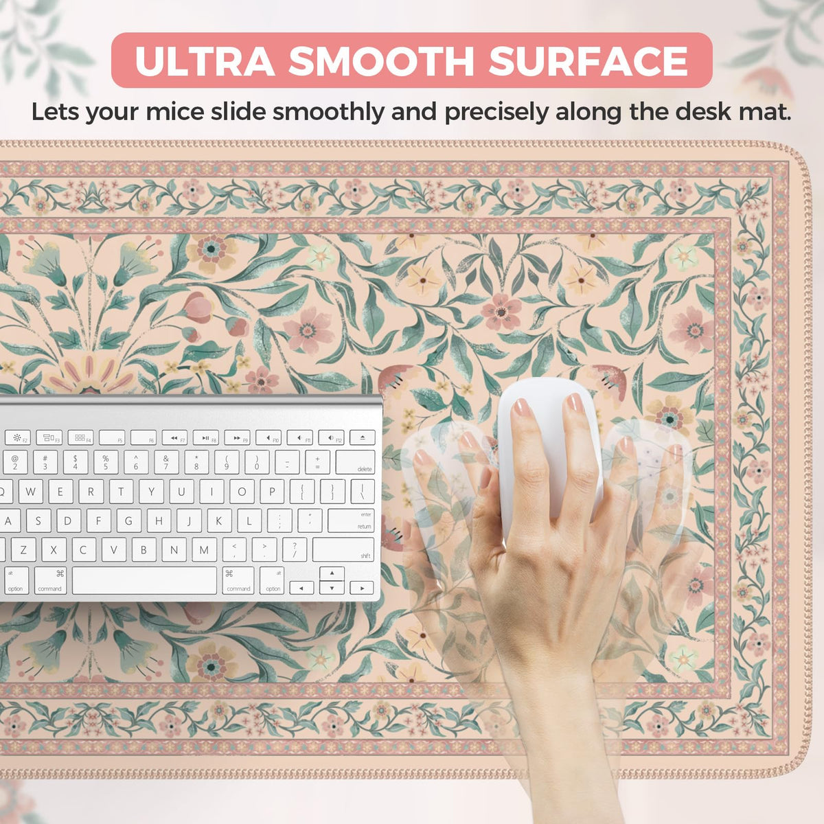 iLeadon Desk Mat for Keyboard and Mouse, Cute Pink Mouse Pads for Computer