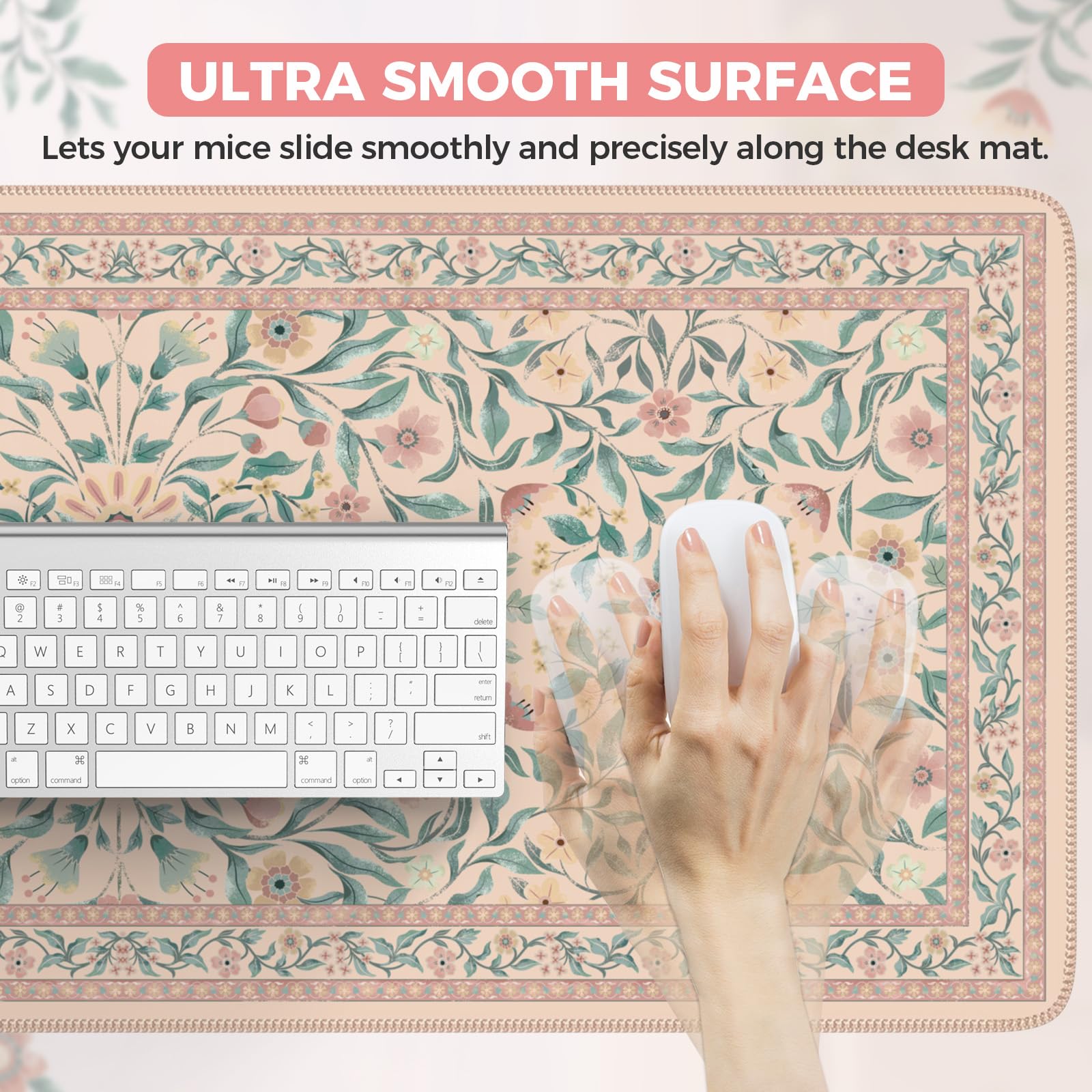 iLeadon Desk Mat for Keyboard and Mouse, Cute Pink Mouse Pads for Computer