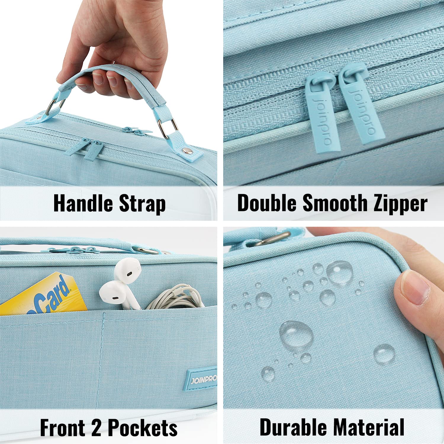 JOINPRO Large Capacity Pencil Case, 4 Compartment Pen Pouch Organizer with Double Zipper, Storage