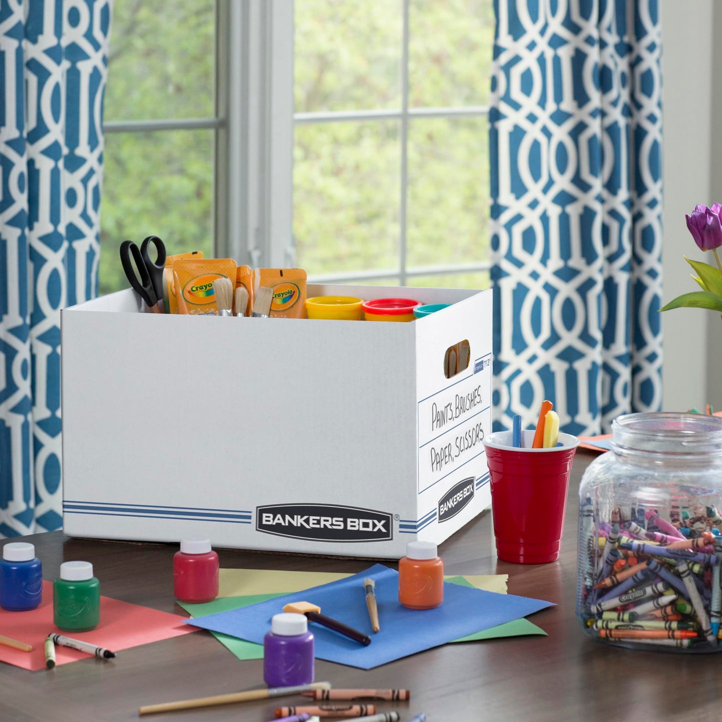Bankers Box 12-Pack Basic-Duty File Storage Box with Lid, Letter/Legal