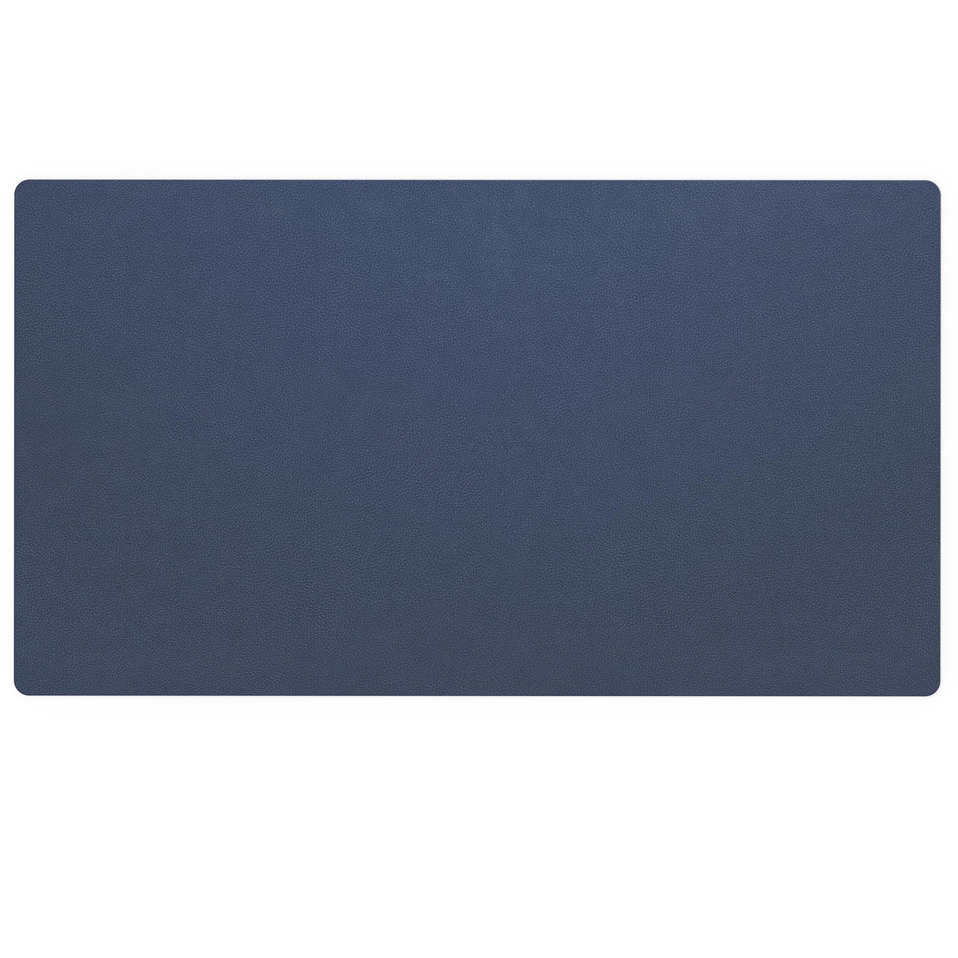 Nekmit Leather Desk Blotter Pad 36 x 20 Inches, Flat, Non-Slip, Waterproof, Blue
