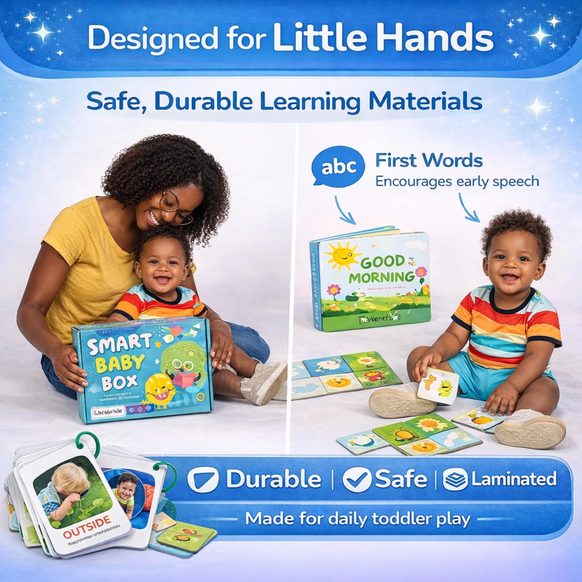 Busy Book for Toddlers 1-3, Books for 1 Year Old, Toddler Busy Book with 4 Books, 2 Sets of Flash