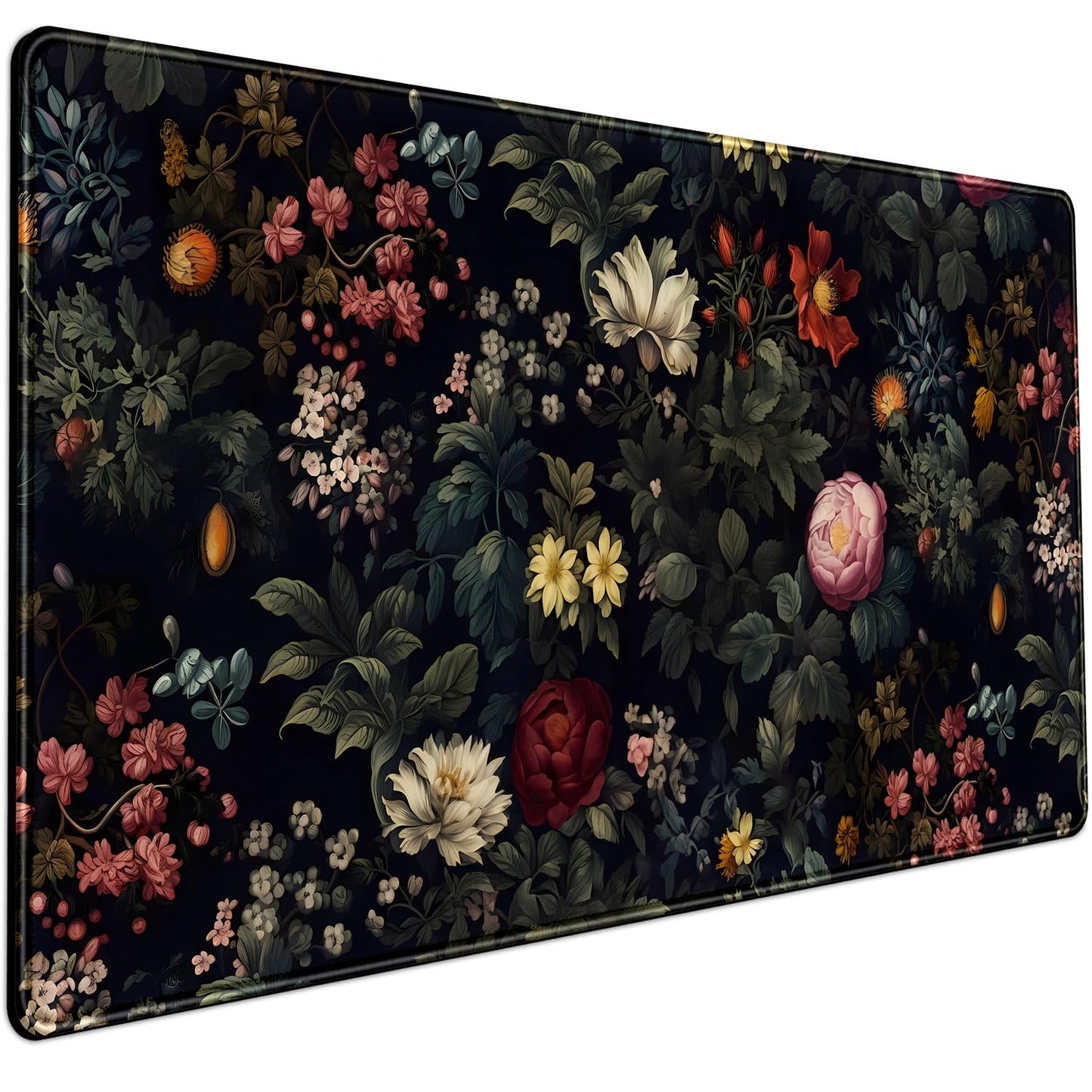 Black Vintage Desk Pad - Large Mouse Pad & Laptop Keyboard Mat - Non-Slip Base - 31.5 x 15.8 in