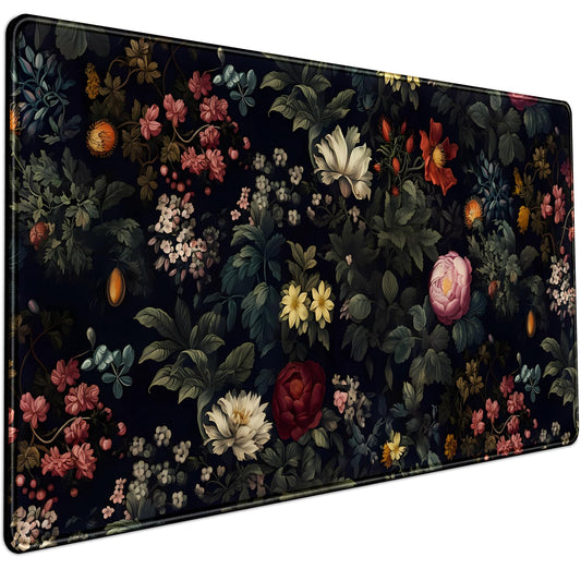 Black Vintage Desk Pad - Large Mouse Pad & Laptop Keyboard Mat - Non-Slip Base - 31.5 x 15.8 in